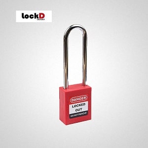 Red color 76mm Long Steel Shackle Padlock
